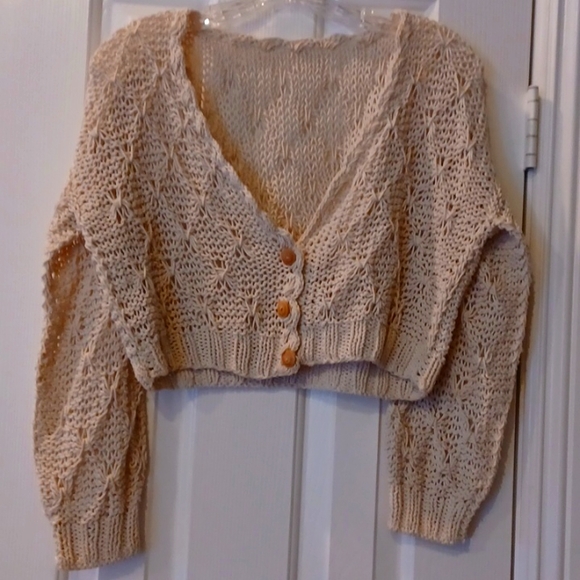 *Crochet Button Bolero Medium - Picture 1 of 8